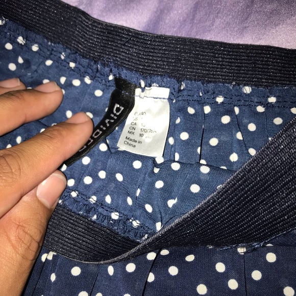 Navy Blue White Polka Dot Skater Skirt - Picture 3 of 3